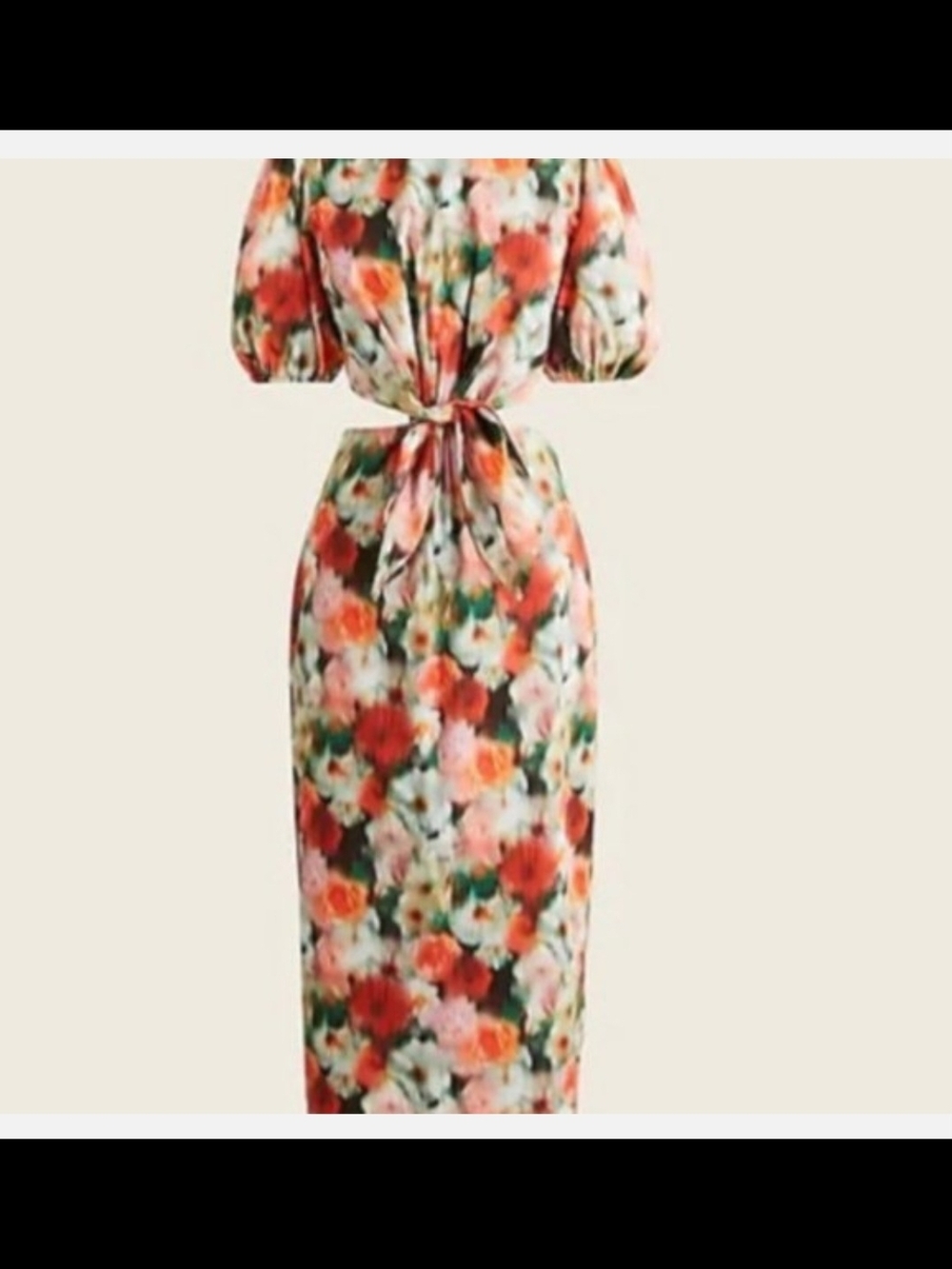 J. Crew Floral Tie-Front Midi Dress in Red, Pink and Green